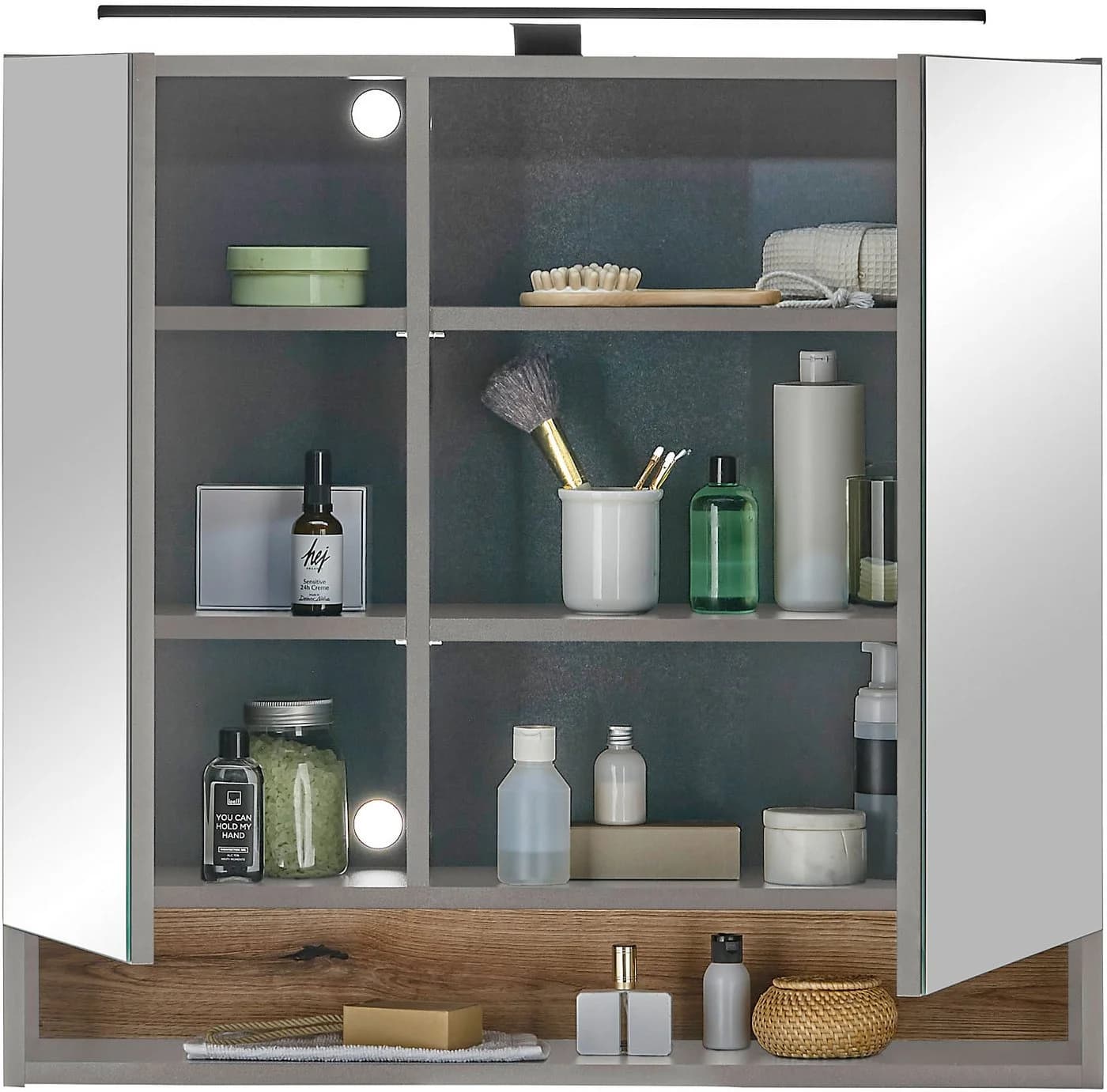 BASIC by Balculina Spiegelschrank Denver Grau Modern - Bild 4
