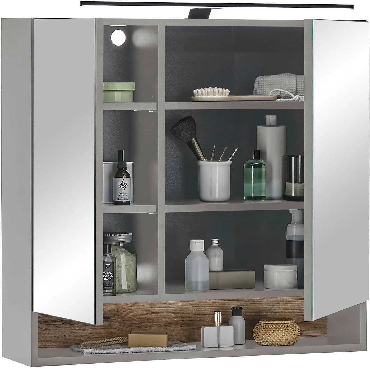 BASIC by Balculina Spiegelschrank Denver Grau Modern - Bild 5