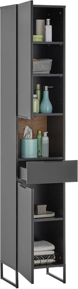 BASIC by Balculina Hochschrank Denver Schwarz Matt Softclose - Bild 5