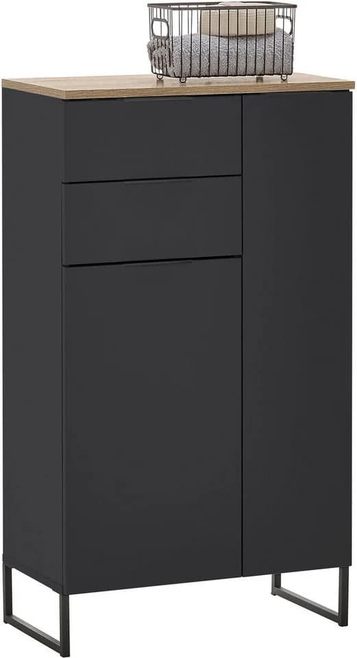 BASIC by Balculina Midischrank Denver Schwarz Matt mit Softclose - Bild 2