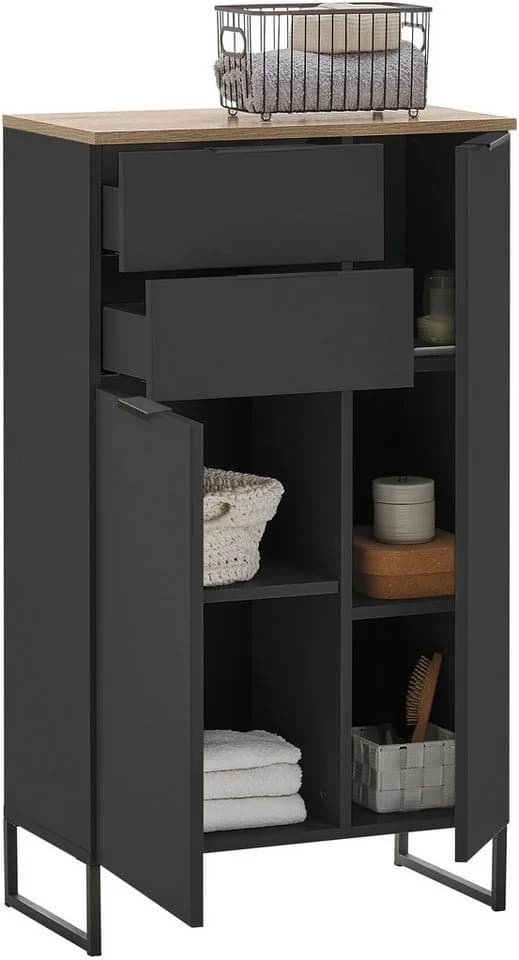 BASIC by Balculina Midischrank Denver Schwarz Matt mit Softclose - Bild 4