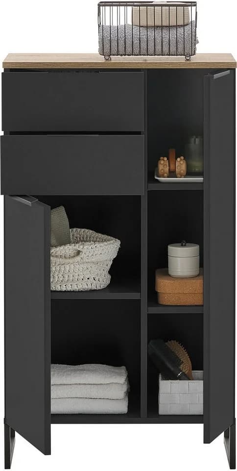 BASIC by Balculina Midischrank Denver Schwarz Matt mit Softclose - Bild 5