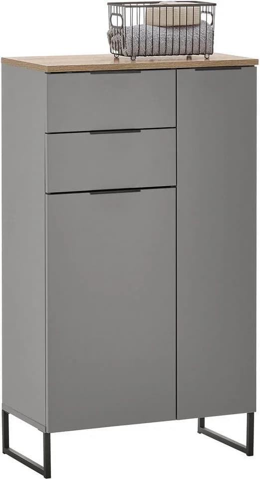 BASIC by Balculina Midischrank Denver Grau Matt Softclose - Bild 2