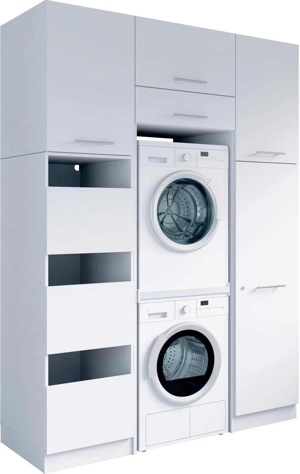Laundreezy Mehrzweckschrank-Set 6-tlg. Weiß Matt Holzwerkstoff