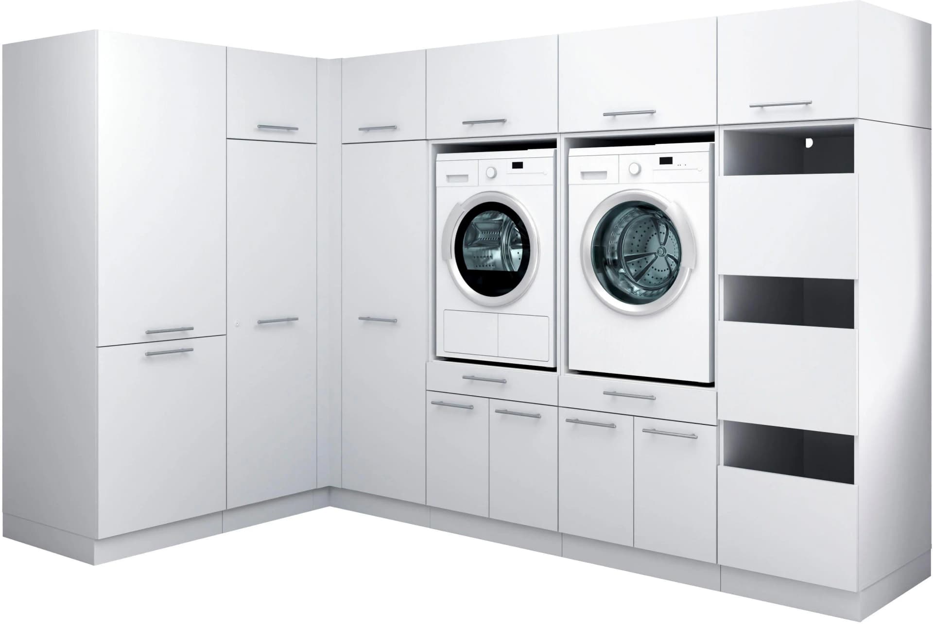 Mehrzweckschrank-Set LAUNDREEZY 11-tlg. Weiß Matt Holzwerkstoff