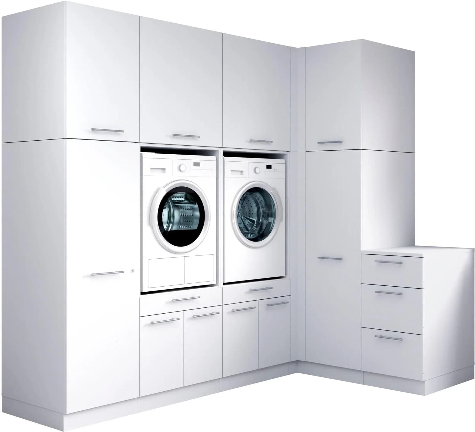 Mehrzweckschrank-Set LAUNDREEZY 9-tlg. Weiß Matt Holzwerkstoff