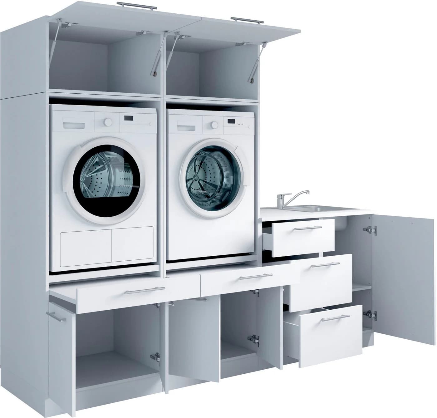 Laundreezy Mehrzweckschrank-Set 6-tlg. Weiß Matt - Bild 3