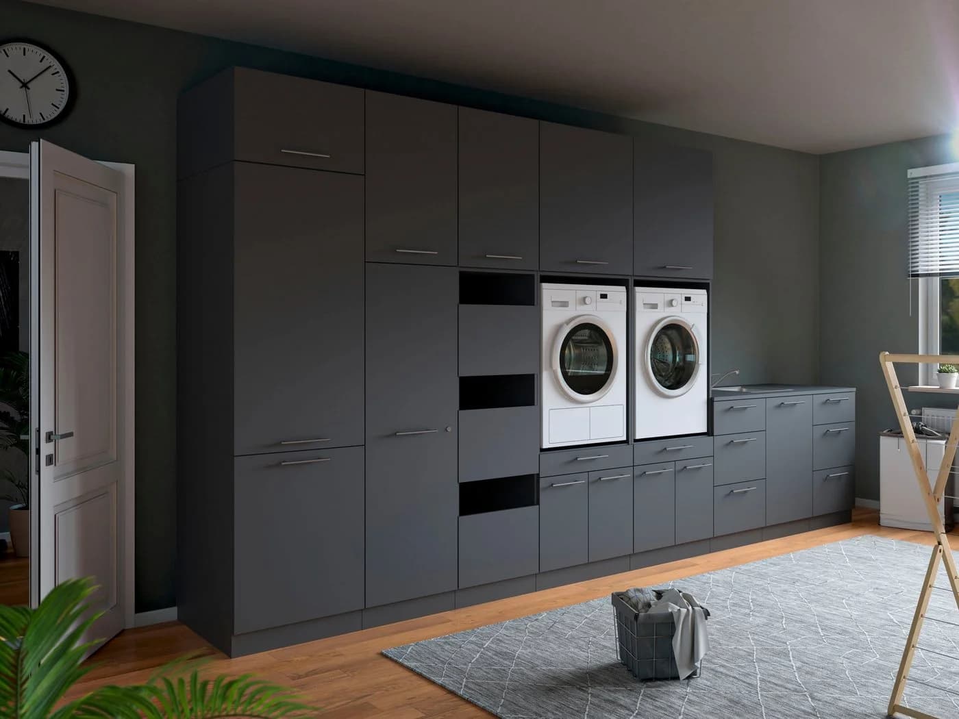 Baur Versand Mehrzweckschrank-Set Laundreezy 12-tlg. Anthrazit