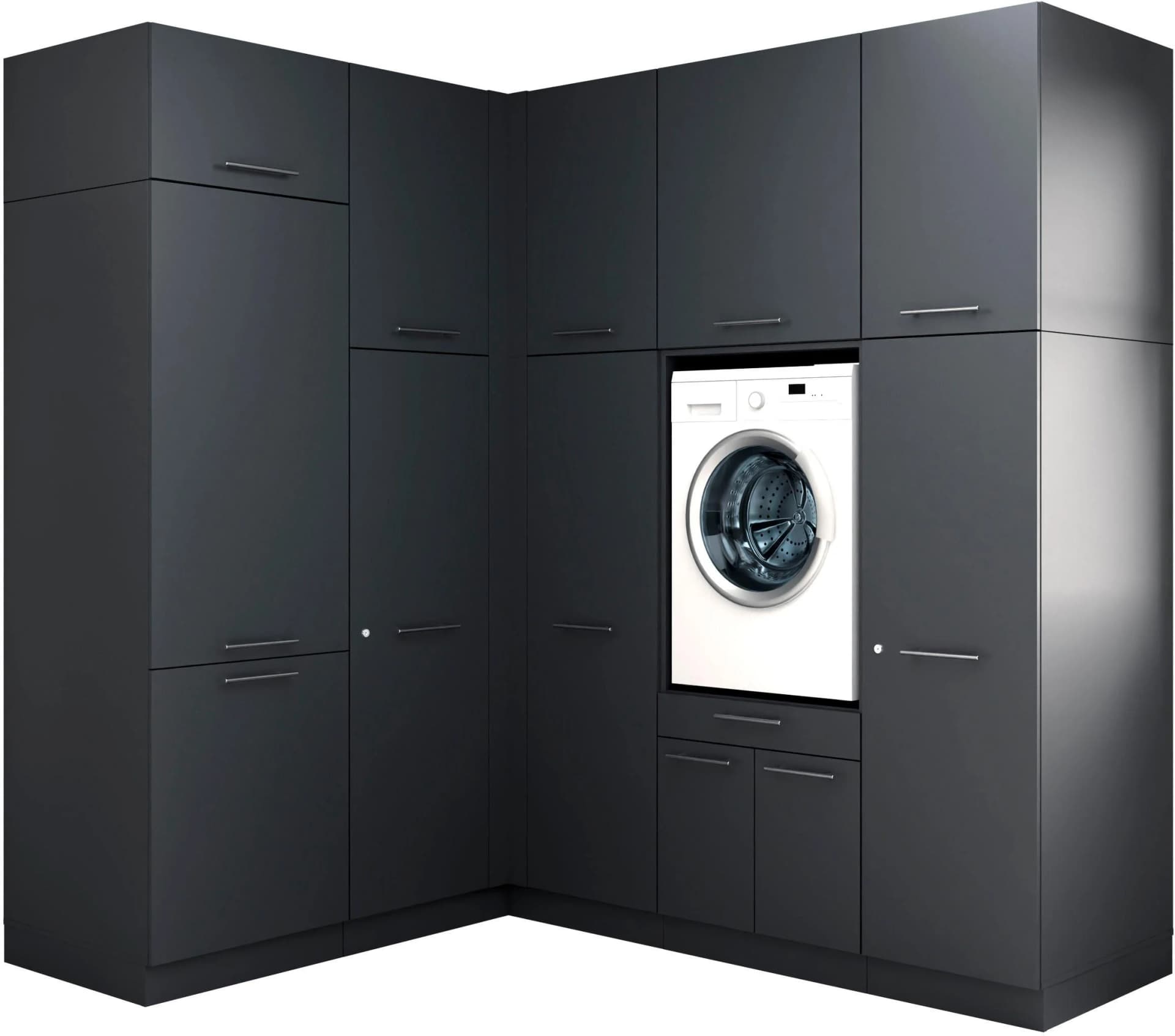 Mehrzweckschrank-Set LAUNDREEZY Anthrazit Matt Holzwerkstoff