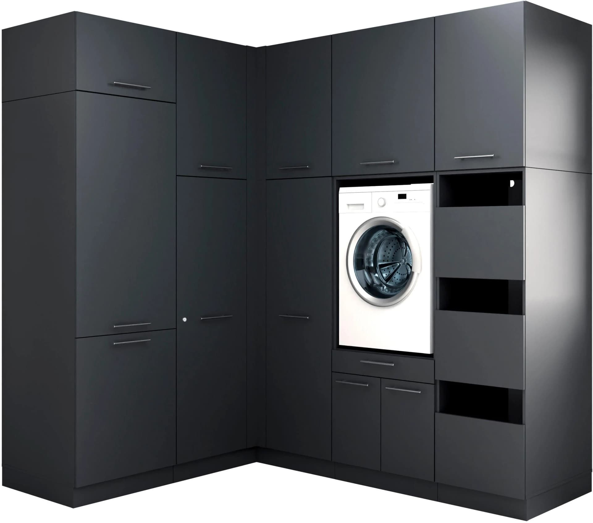 Mehrzweckschrank-Set LAUNDREEZY 10-tlg. Anthrazit Matt