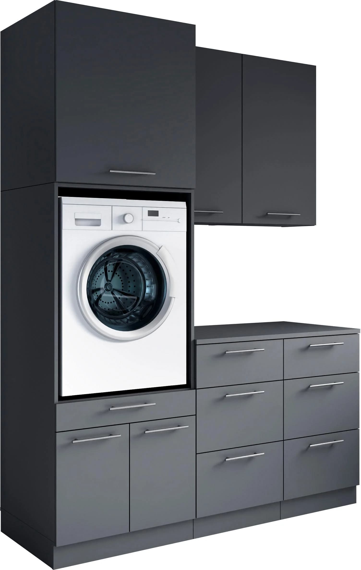 Mehrzweckschrank-Set LAUNDREEZY 6-tlg. Anthrazit Matt Holzwerkstoff