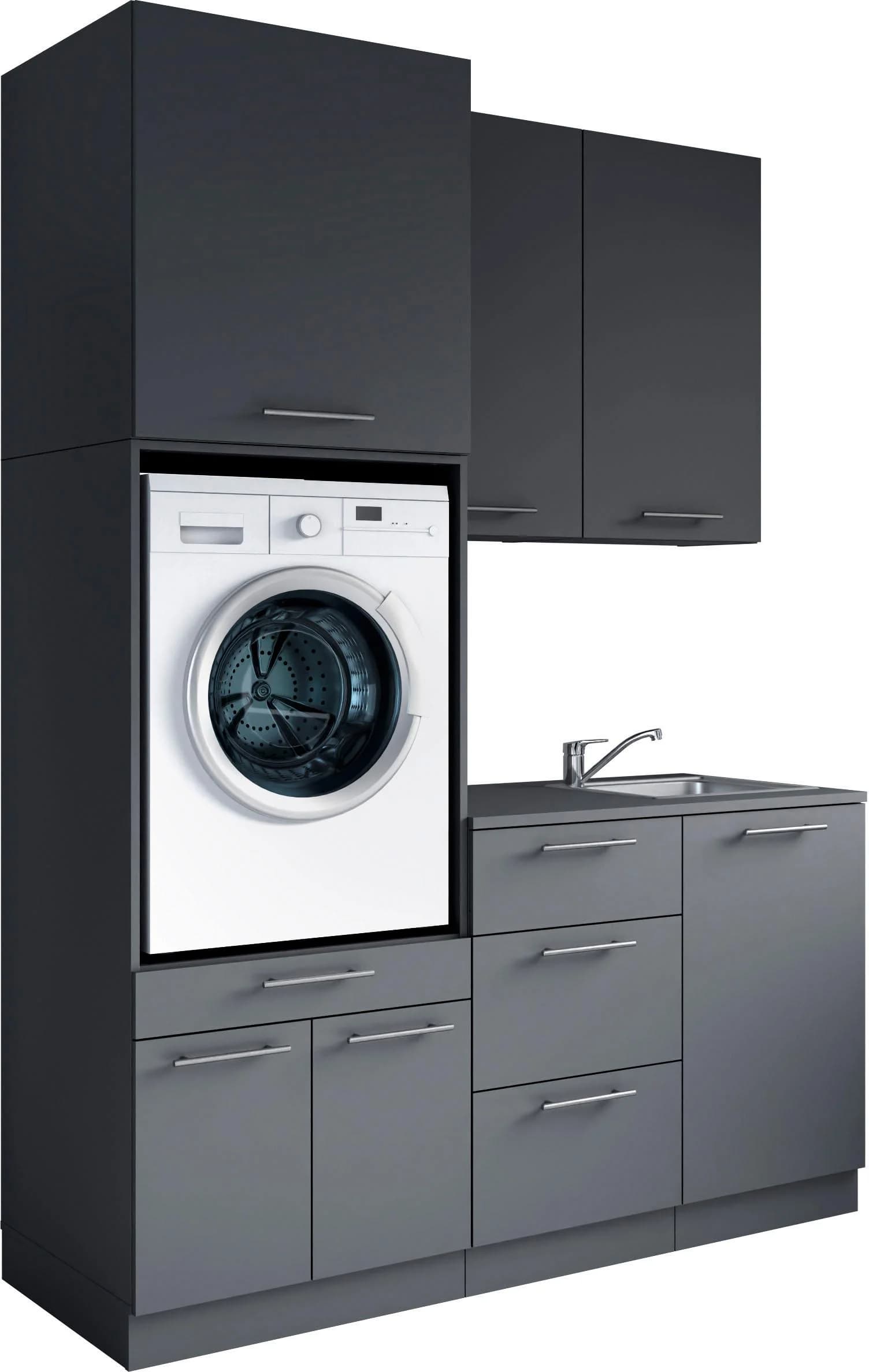Mehrzweckschrank-Set LAUNDREEZY 6-tlg. Anthrazit Matt