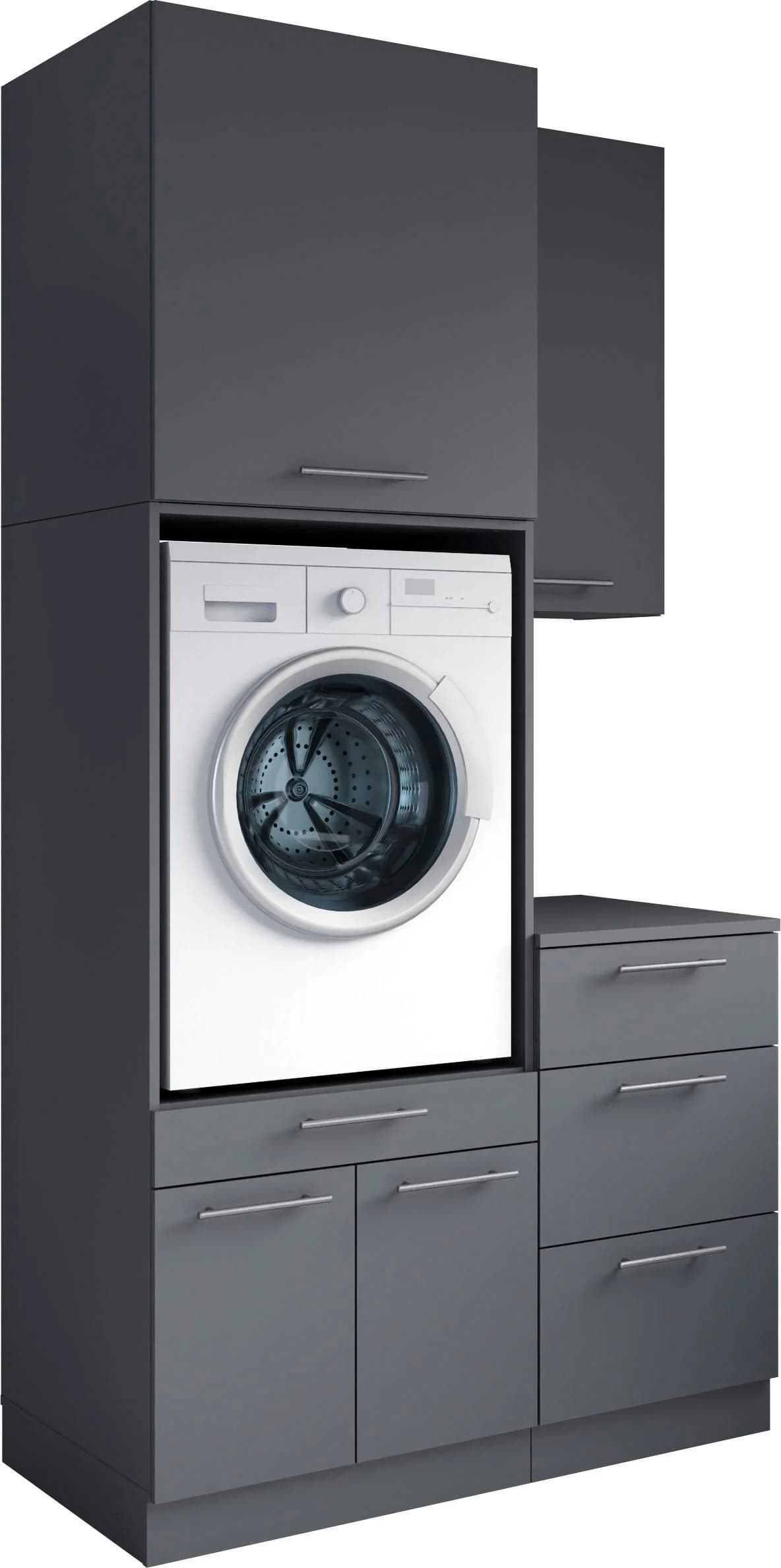 Mehrzweckschrank-Set LAUNDREEZY 4-tlg. Anthrazit Matt Holzwerkstoff