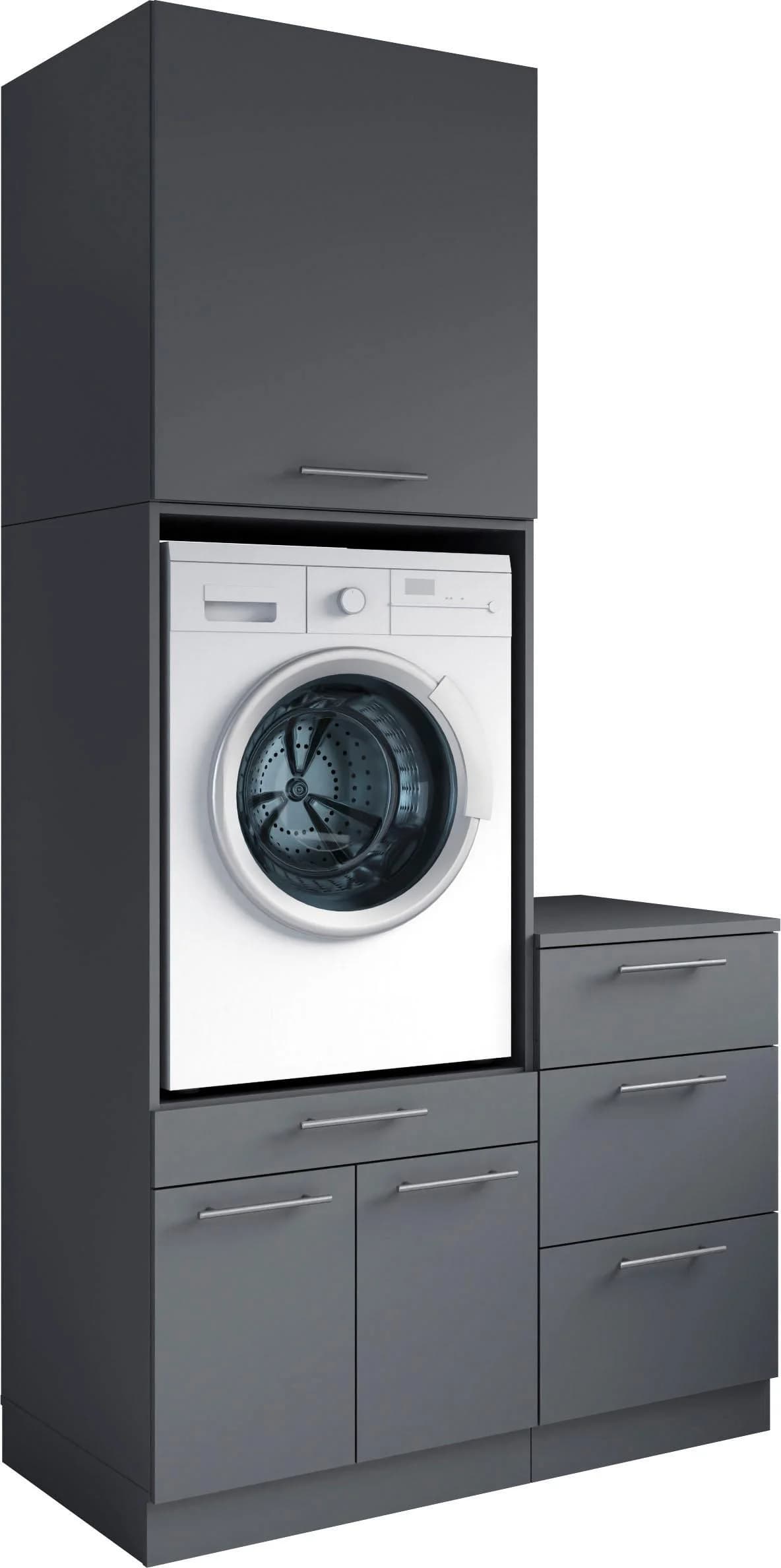 Mehrzweckschrank-Set LAUNDREEZY 3-tlg. Anthrazit Matt Holzwerkstoff
