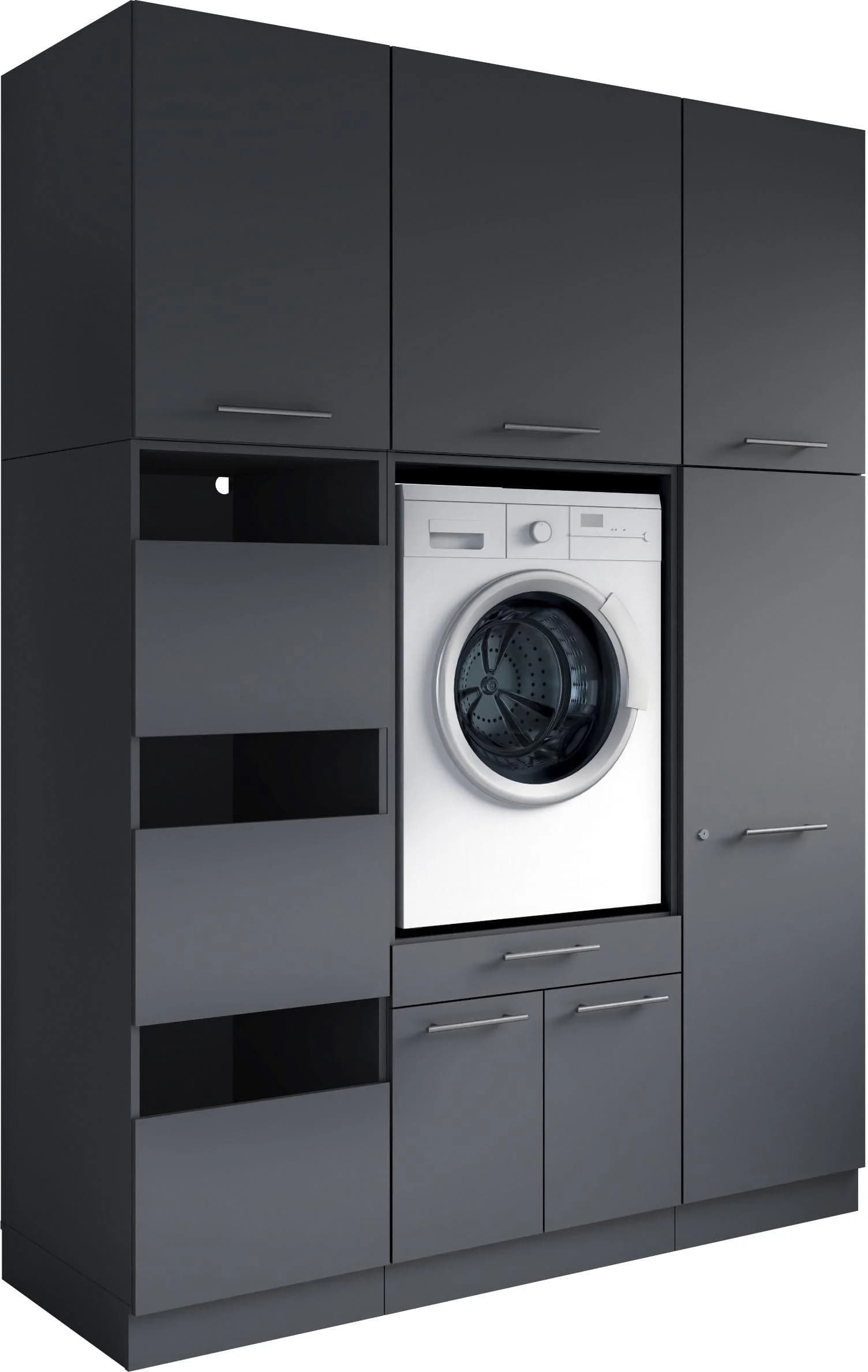 Mehrzweckschrank-Set LAUNDREEZY 6-tlg. Anthrazit Matt Holzwerkstoff