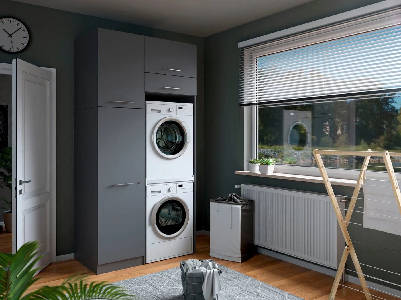 Baur Versand Mehrzweckschrank-Set LAUNDREEZY Anthrazit Matt