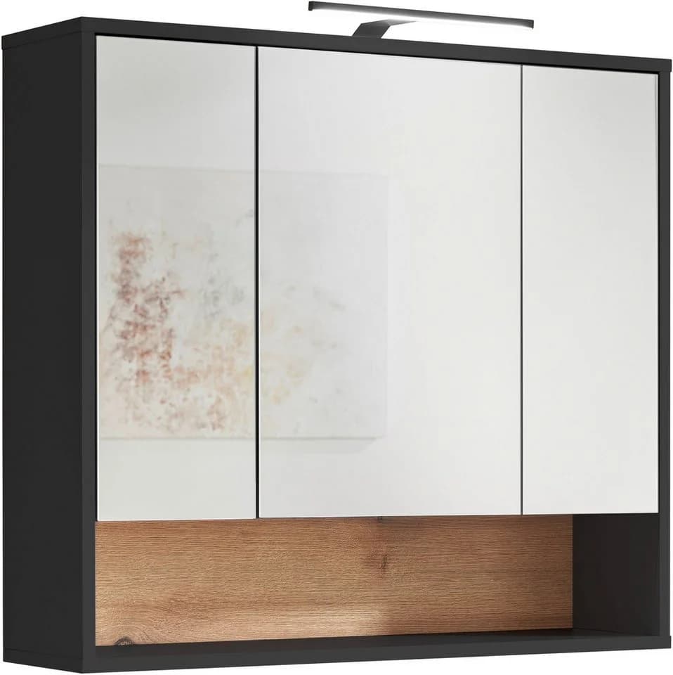 Spiegelschrank BASIC BY BALCULINA Liguria Anthrazit Eichefarben - Bild 2