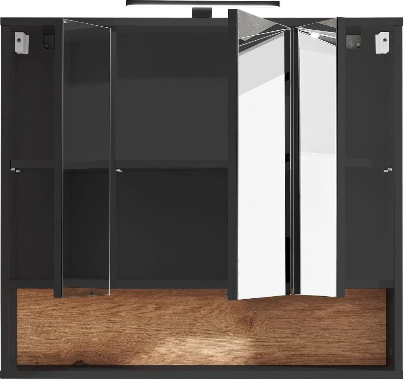 Spiegelschrank BASIC BY BALCULINA Liguria Anthrazit Eichefarben - Bild 4