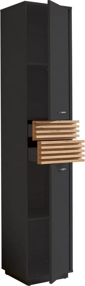Hochschrank BASIC by Balculina Liguria 38 cm Breite Anthrazit Eichefarben - Bild 4