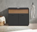 Waschbeckenunterschrank BASIC BY BALCULINA Liguria 80x64x40 cm Anthrazit Eichefarben Bild 1