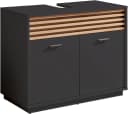Waschbeckenunterschrank BASIC BY BALCULINA Liguria 80x64x40 cm Anthrazit Eichefarben Bild 2