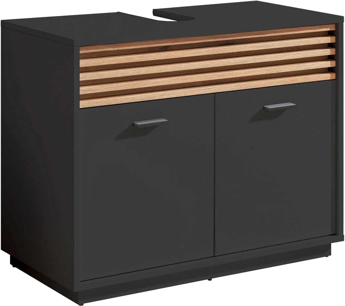 Waschbeckenunterschrank BASIC BY BALCULINA Liguria 80x64x40 cm Anthrazit Eichefarben - Bild 2