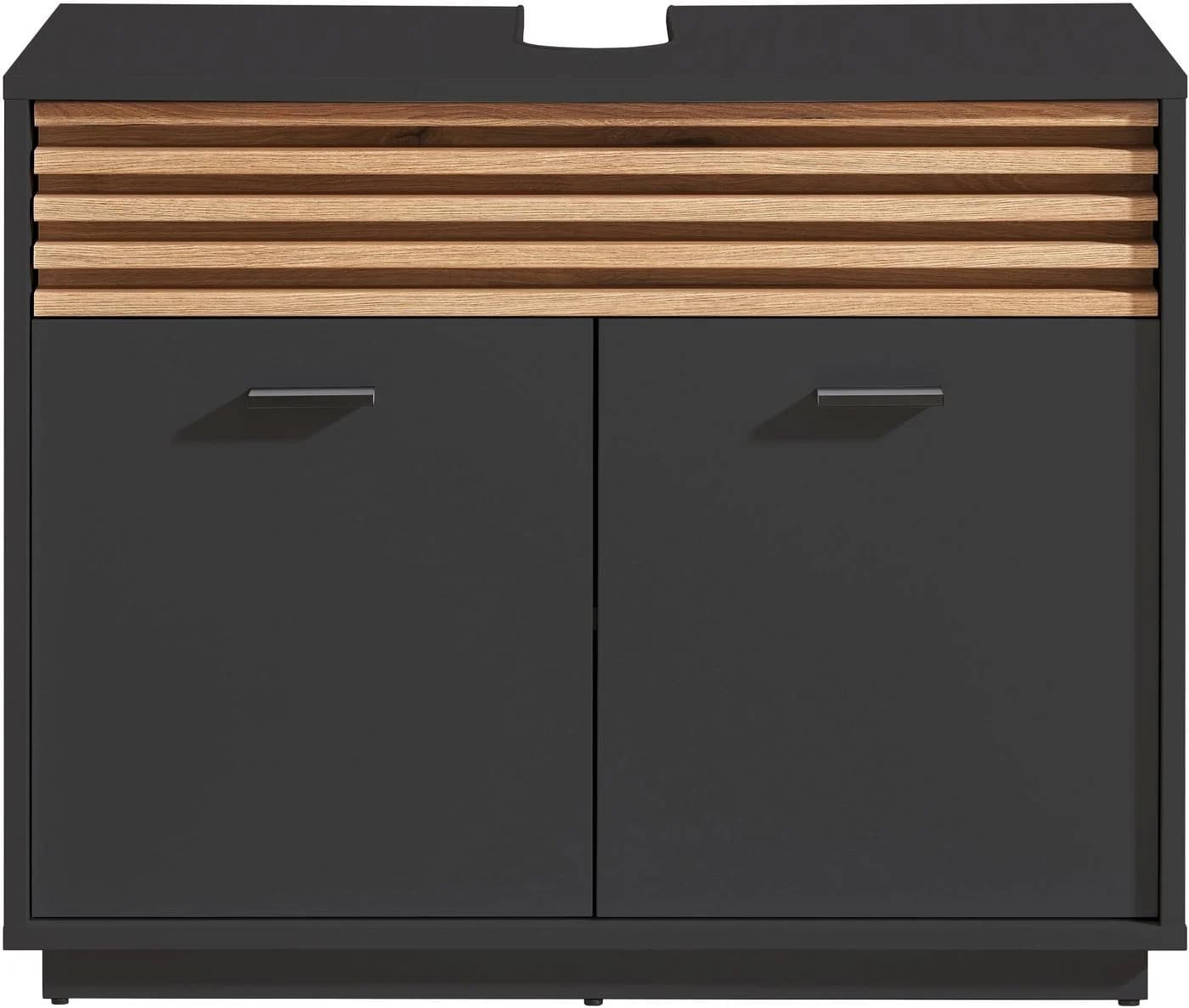Waschbeckenunterschrank BASIC BY BALCULINA Liguria 80x64x40 cm Anthrazit Eichefarben - Bild 3