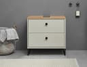 Waschbeckenunterschrank BASIC BY BALCULINA Linea Kaschmir Evoque Eiche U-Profil-Füße Bild 1