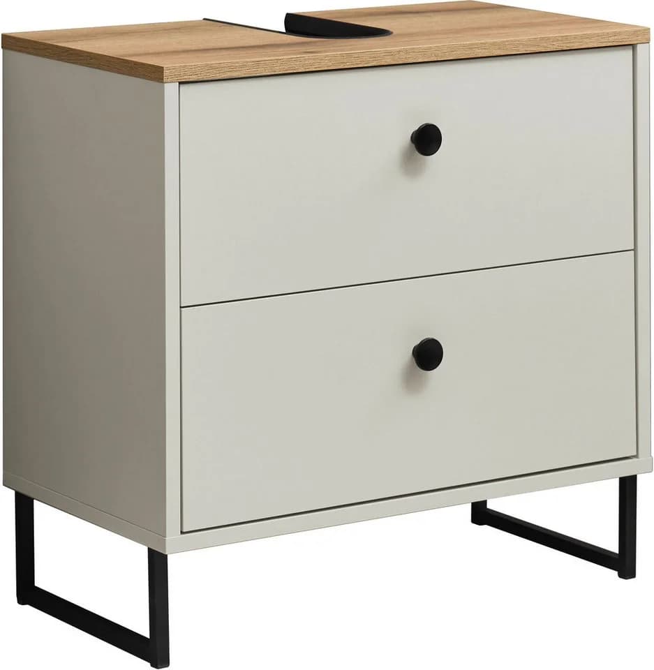 Waschbeckenunterschrank BASIC BY BALCULINA Linea Kaschmir Evoque Eiche U-Profil-Füße - Bild 2