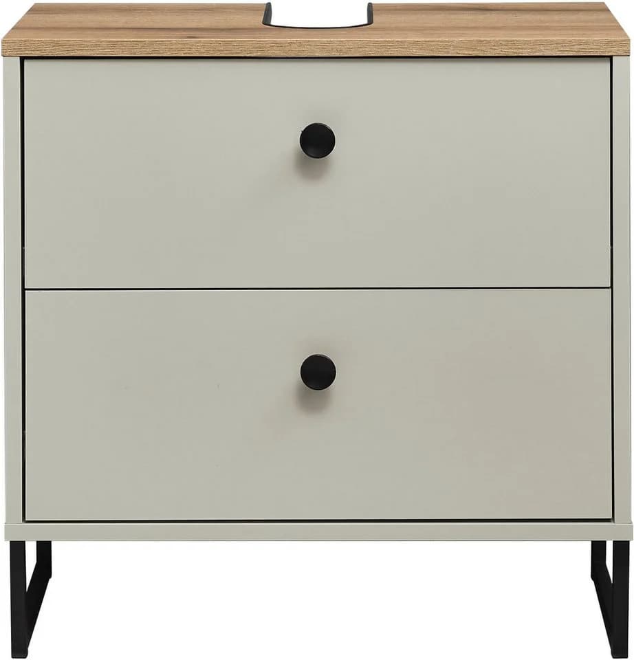 Waschbeckenunterschrank BASIC BY BALCULINA Linea Kaschmir Evoque Eiche U-Profil-Füße - Bild 3