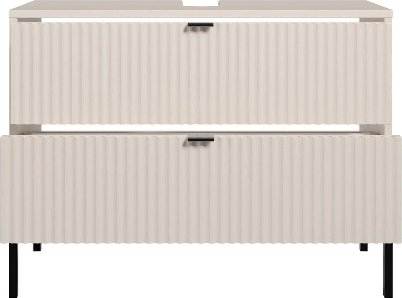 BASIC by Balculina Waschbeckenunterschrank Lucera 80cm Breite Metallgriffe - Bild 3