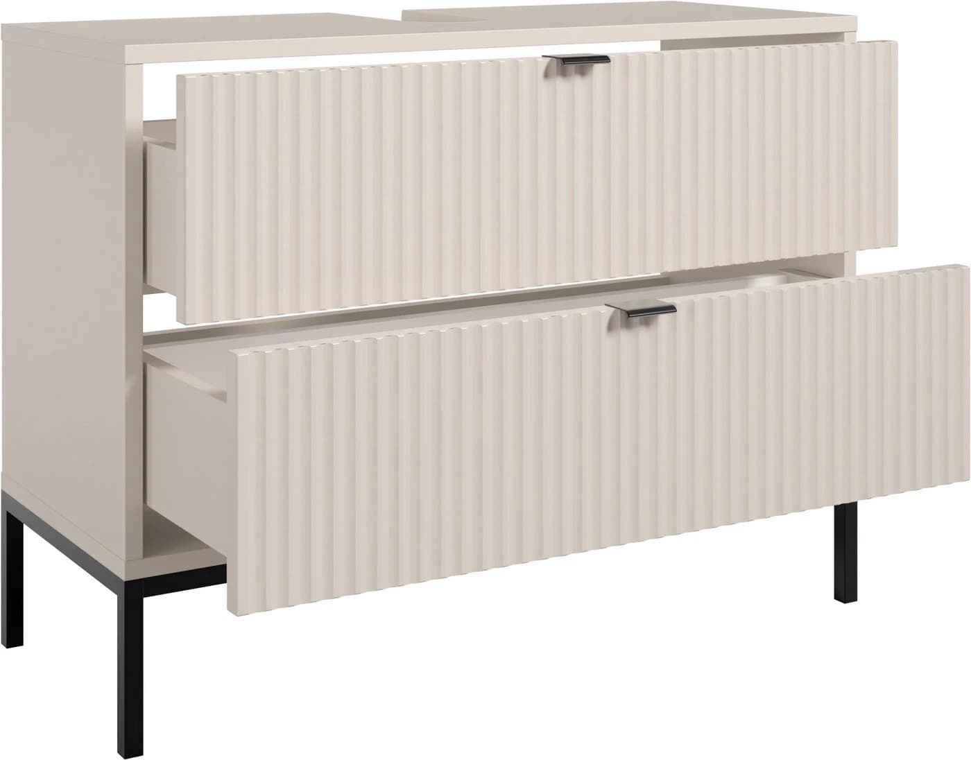 BASIC by Balculina Waschbeckenunterschrank Lucera 80cm Breite Metallgriffe - Bild 5