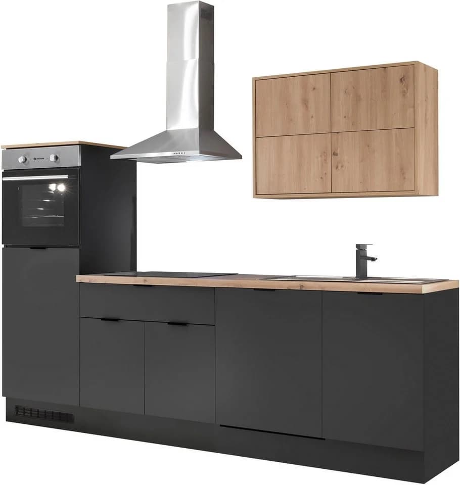 KOCHSTATION Küchenzeile KS-Georgia Schwarz 260cm - Bild 3
