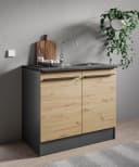 Spülenschrank BASIC BY BALCULINA Jazz anthrazit 100 cm Bild 5