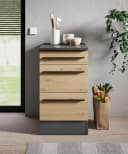 Unterschrank BASIC BY BALCULINA Jazz anthrazit eiche 3 Schubladen Bild 1
