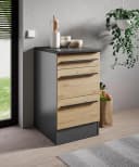 Unterschrank BASIC BY BALCULINA Jazz anthrazit eiche 3 Schubladen Bild 3