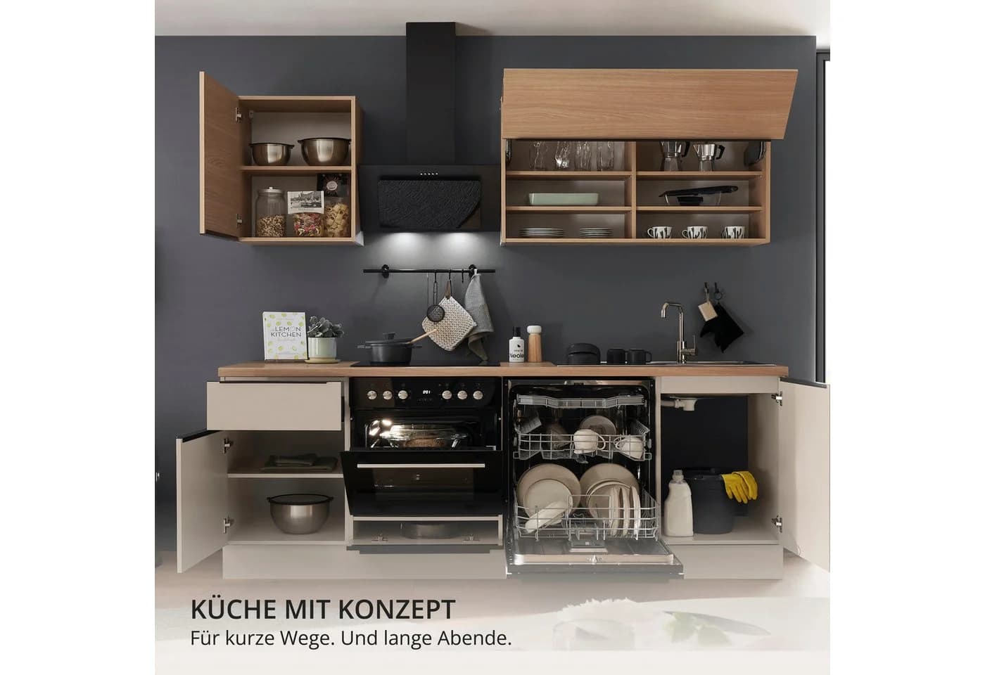 KOCHSTATION Küchenzeile Cocco Kaschmirfarben Eiche Hell - Bild 5
