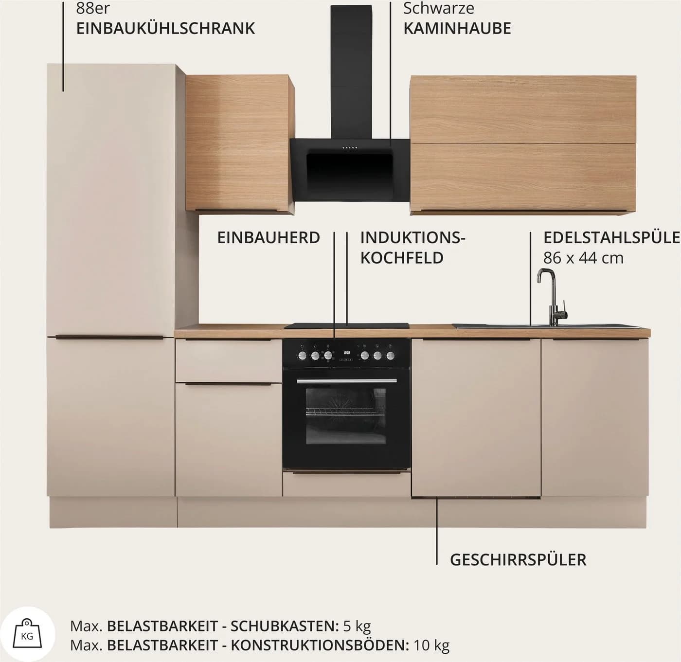 KOCHSTATION Küchenzeile Cocco 280 cm Weiß mit Soft-Close - Bild 3