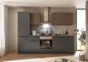 KOCHSTATION Küchenzeile Cocco Anthrazit/Nussbaum 280 cm mit Soft-Close Bild 1