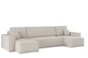 Kaiser Möbel Ecksofa BEST U-Form Beige Cord mit Schlaffunktion und Bettkasten Bild 1
