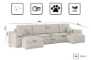 Kaiser Möbel Ecksofa BEST U-Form Beige Cord mit Schlaffunktion und Bettkasten Bild 3