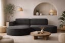 Kaiser Möbel Ecksofa MODENA STUDIO L-Form Cord Grau Bild 2