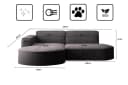 Kaiser Möbel Ecksofa MODENA STUDIO L-Form Cord Grau Bild 3