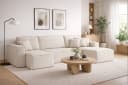 Kaiser Möbel Ecksofa U-Form BEST Beige mit Schlaffunktion und Bettkasten Bild 2
