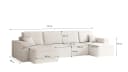 Kaiser Möbel Ecksofa U-Form BEST Beige mit Schlaffunktion und Bettkasten Bild 3