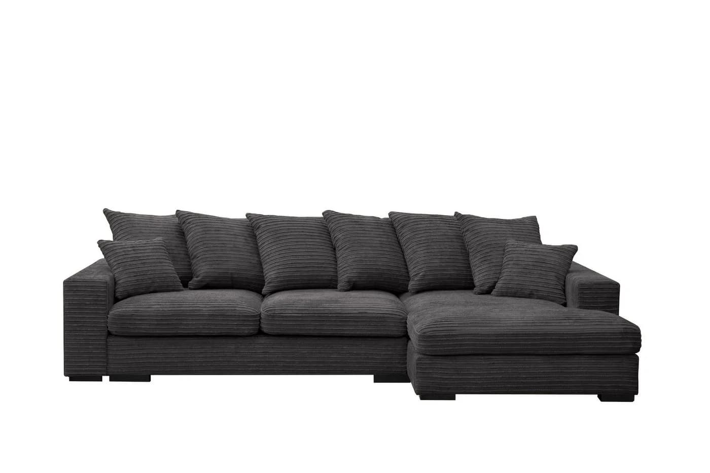 Kaiser Möbel Ecksofa Gabon L-Form Stoff Zoom Grau mit Schlaffunktion