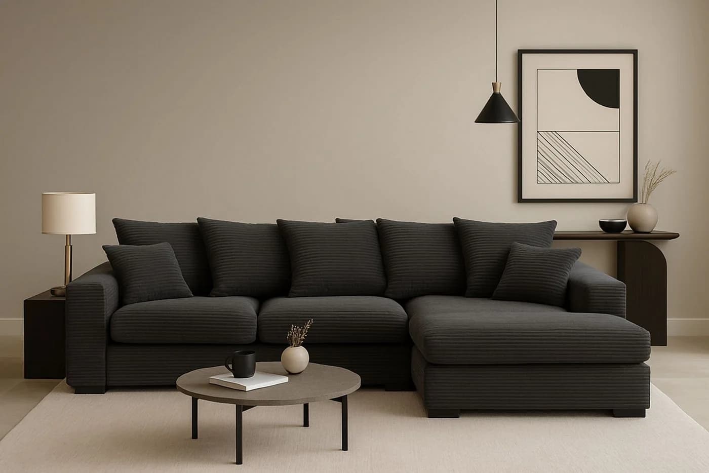 Kaiser Möbel Ecksofa Gabon L-Form Stoff Zoom Grau mit Schlaffunktion - Bild 2