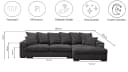 Kaiser Möbel Ecksofa Gabon L-Form Stoff Zoom Grau mit Schlaffunktion Bild 3