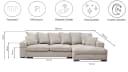 Kaiser Möbel Ecksofa Gabon L-Form Beige Stoff ZOOM mit Schlaffunktion Bild 3