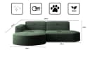 Kaiser Möbel Ecksofa MODENA STUDIO L-Form Cord Dunkelgrün Bild 3